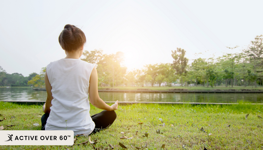 Person focusing mindfully before starting a workout, representing presence and intentional exercise.
