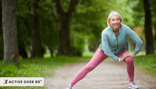 woman stretching in the park