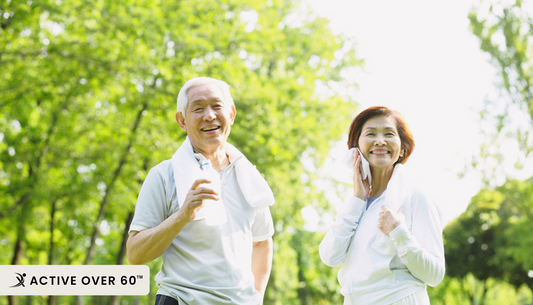 a couple exercising outside