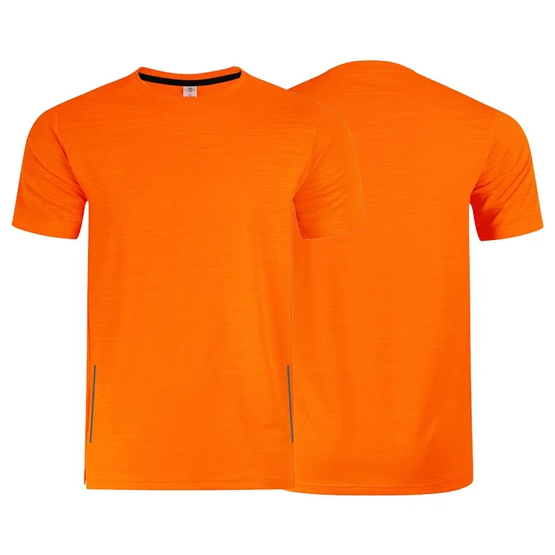 Men’s dry fit athletic shirt in plain color with short sleeves and crew neck