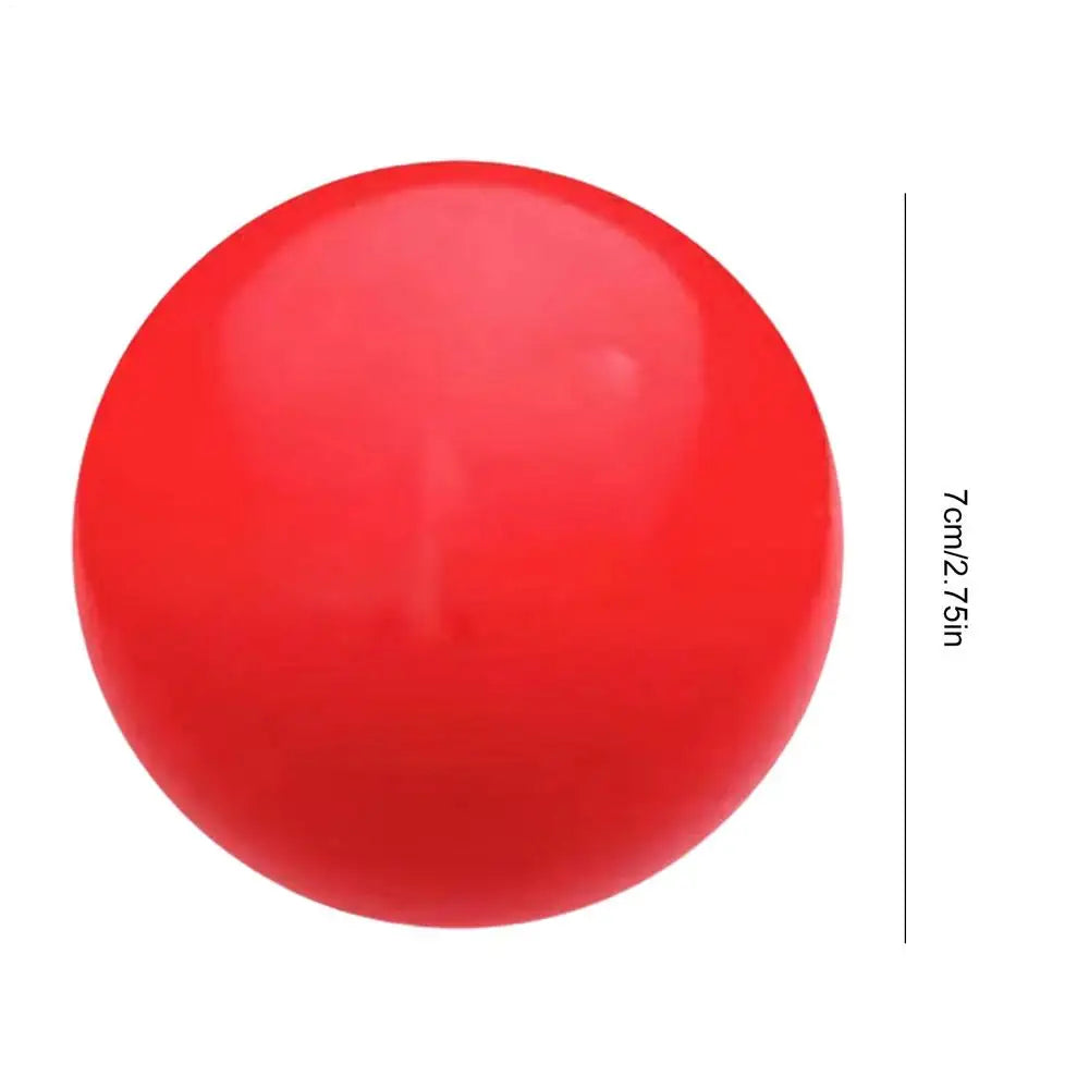 Red ball with a measurement label on a white background