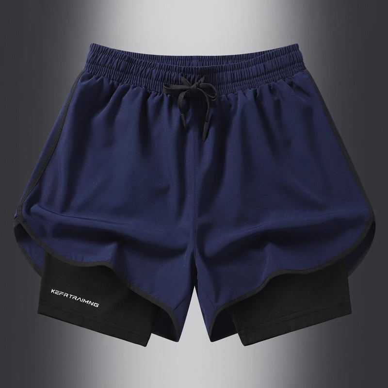 Close-up of durable woven fabric on men's athletic shorts
