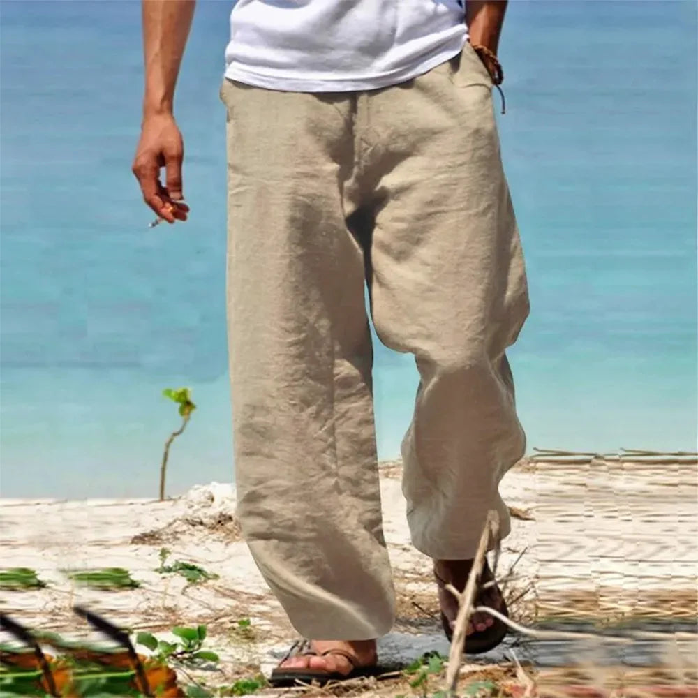 Comfortable men’s summer trousers with relaxed fit and straight cut