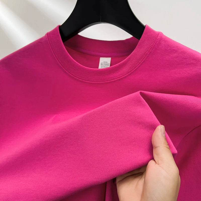Breathable loose-fit cotton summer tee