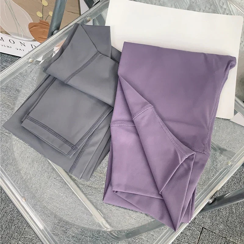 Moisture-wicking high waist leggings for women, shown in khaki, ideal for yoga, walking, and casual wear.