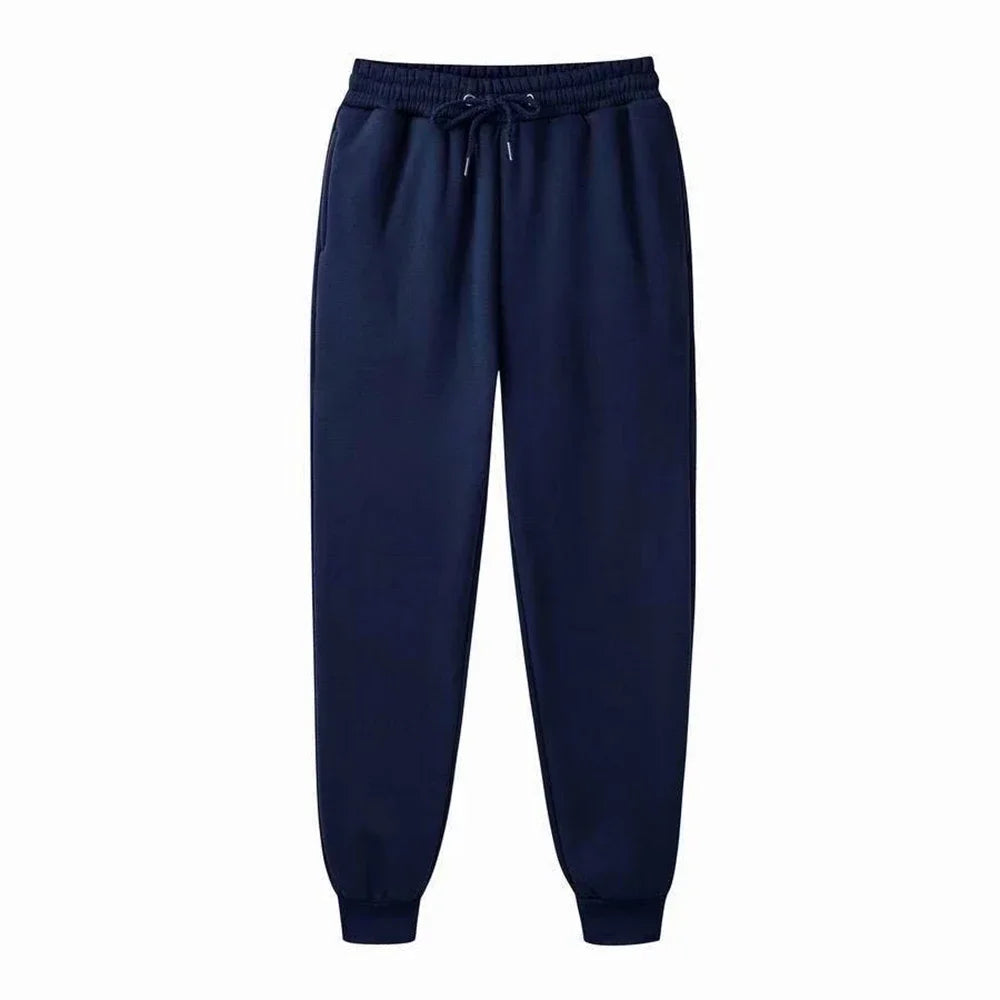 Comfortable workout jogging pants made from breathable, stretchy fabric.