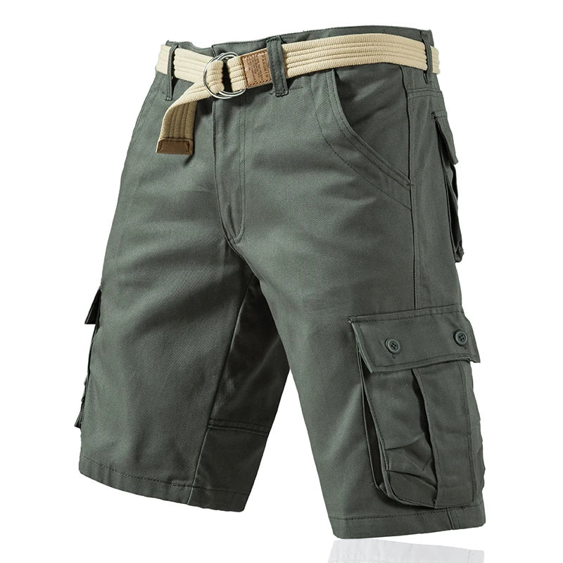 Casual grey breathable outdoor cargo shorts