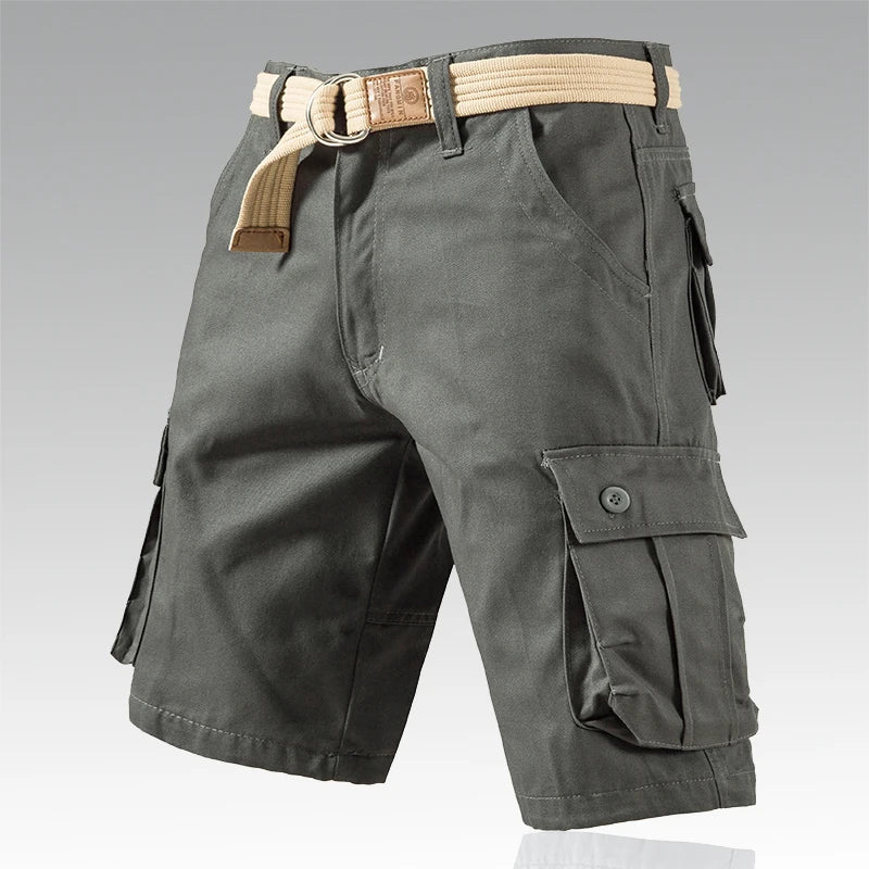 Casual grey breathable outdoor cargo shorts