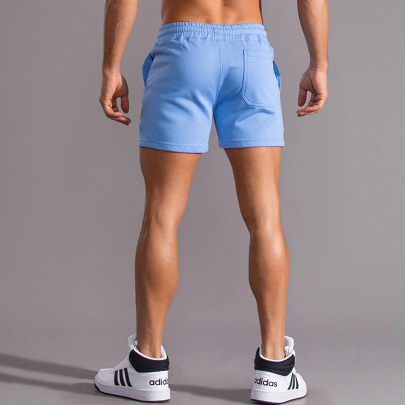 Blue cotton casual shorts for spring and summer activities