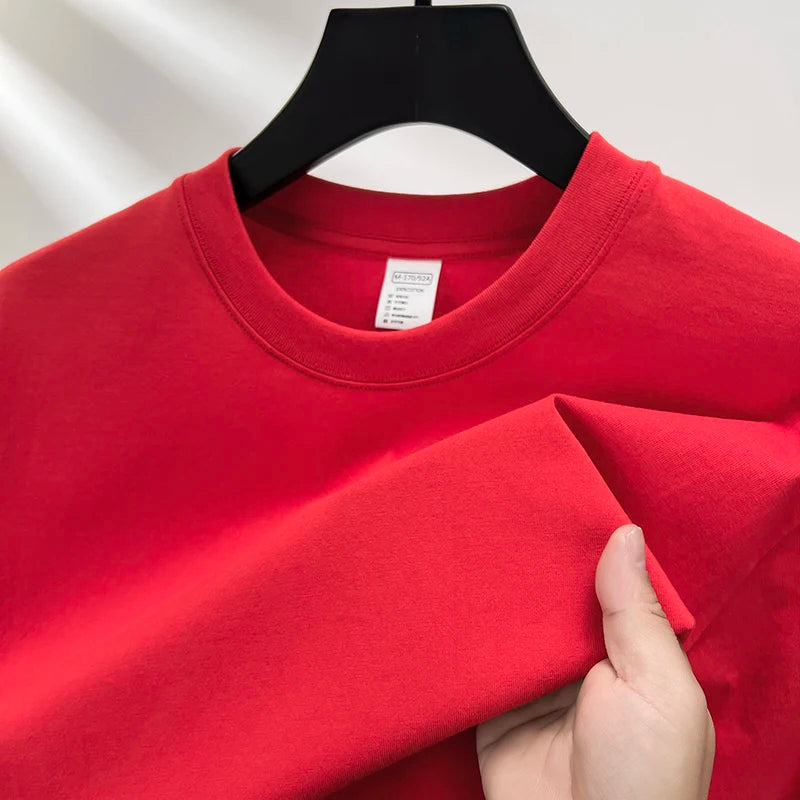 Breathable loose-fit cotton summer tee