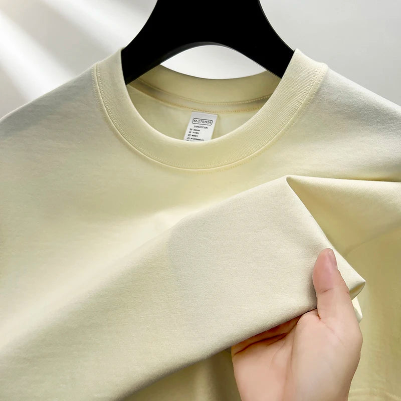 Breathable loose-fit cotton summer tee