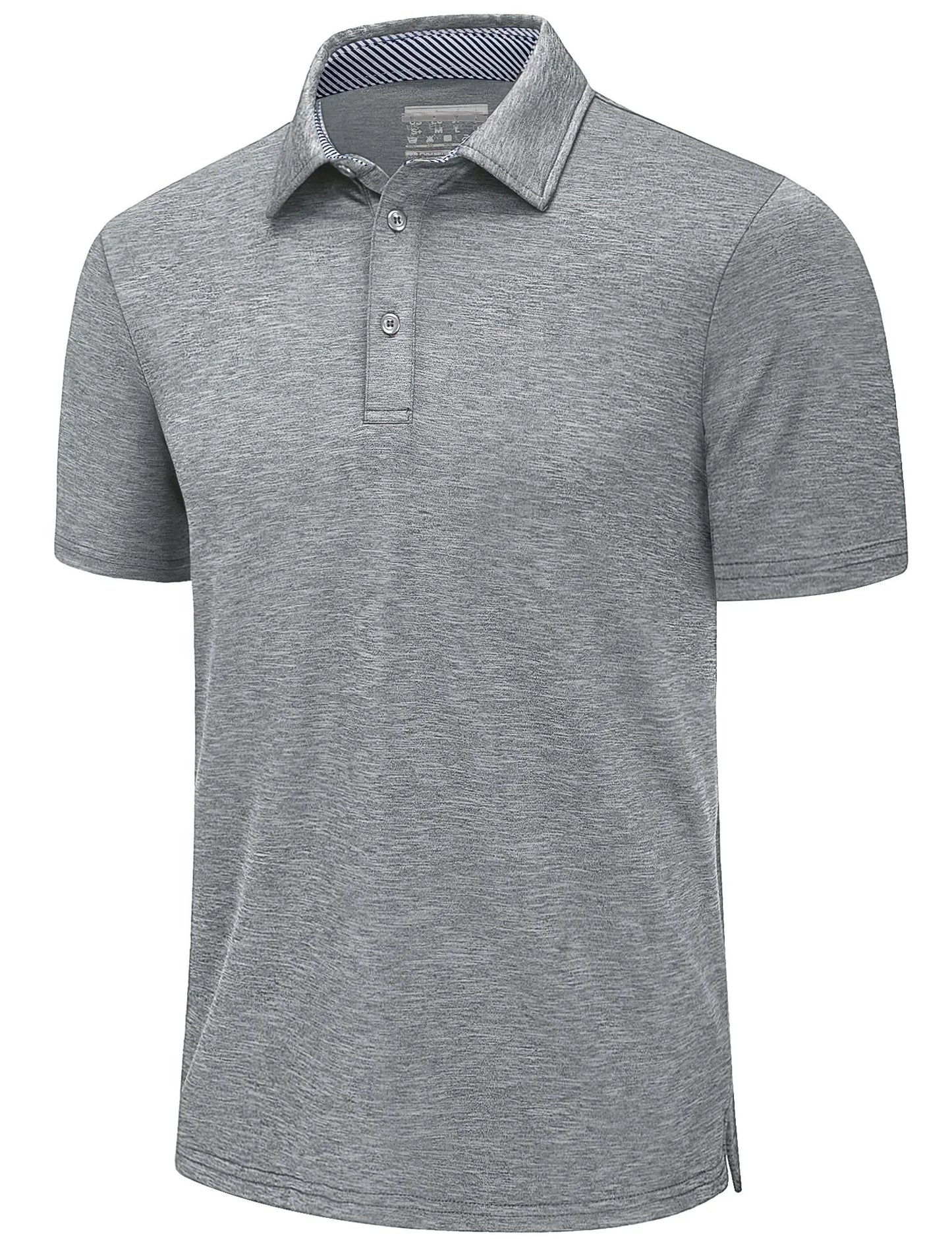 Casual short sleeve polo shirt with moisture-wicking technology