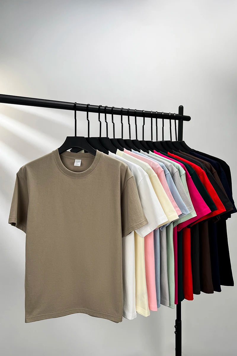 Lightweight breathable cotton tee with short sleeves for summer