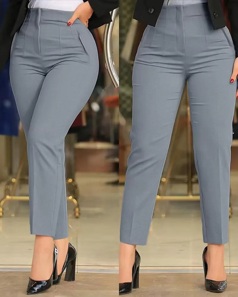 High Waist Slim Office Suit Pants