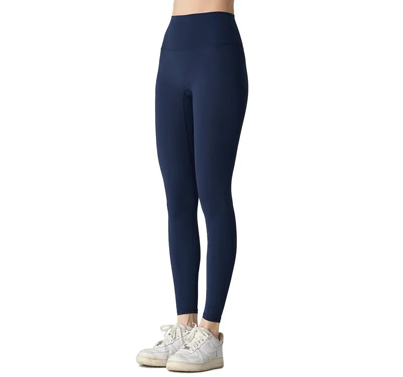 Comfort fit yoga leggings with high waist support and lightweight fabric, designed for breathability and movement.