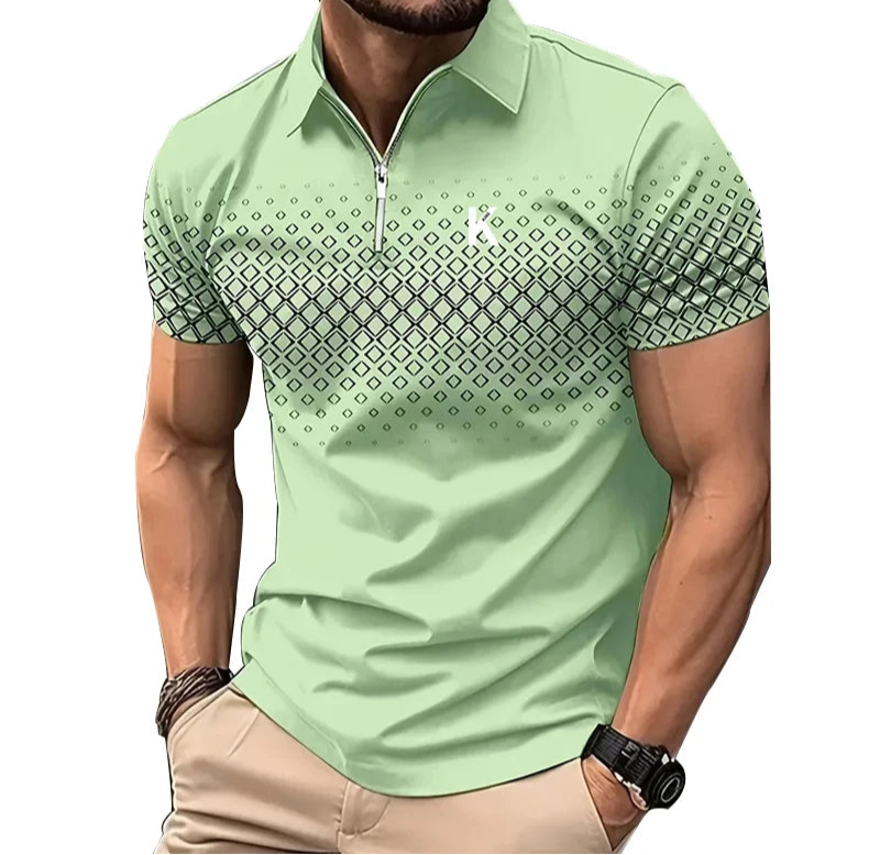 Active Over 60 breathable golf polo with contrast color design