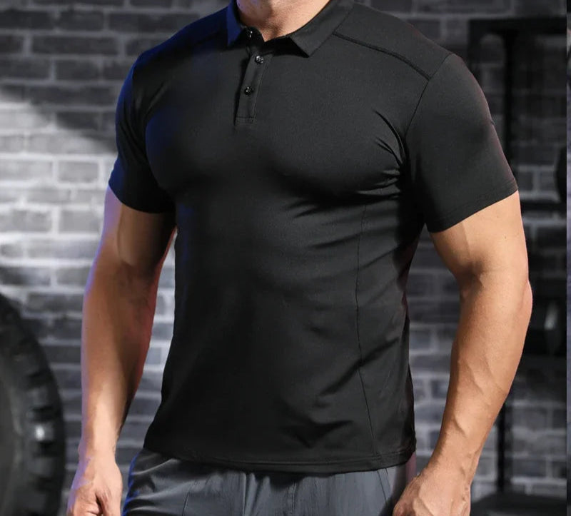 Stretchable spandex fabric polo shirt for outdoor sports and exercise