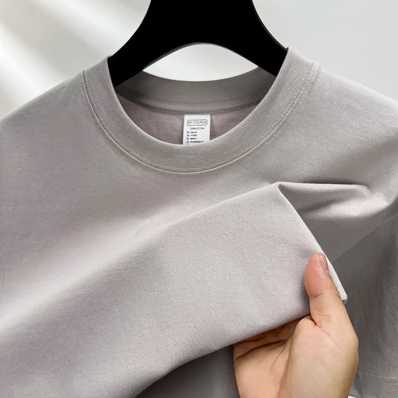Lightweight cotton summer tee with breathable fabric and short sleeves