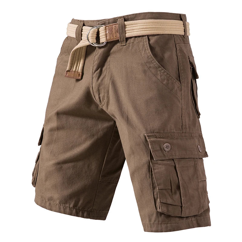Casual grey breathable outdoor cargo shorts
