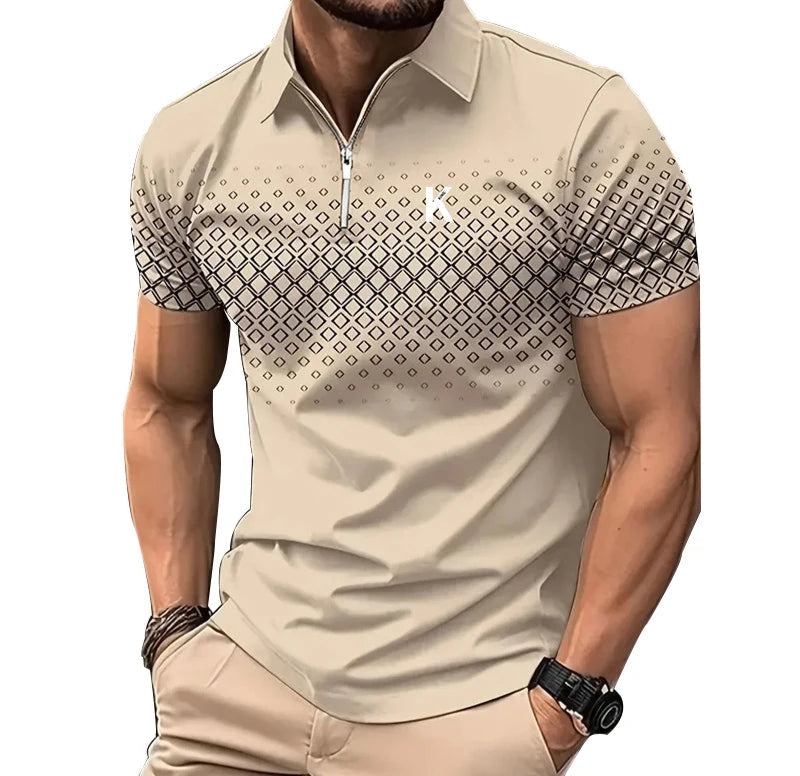 Lightweight short sleeve polo shirt for active men