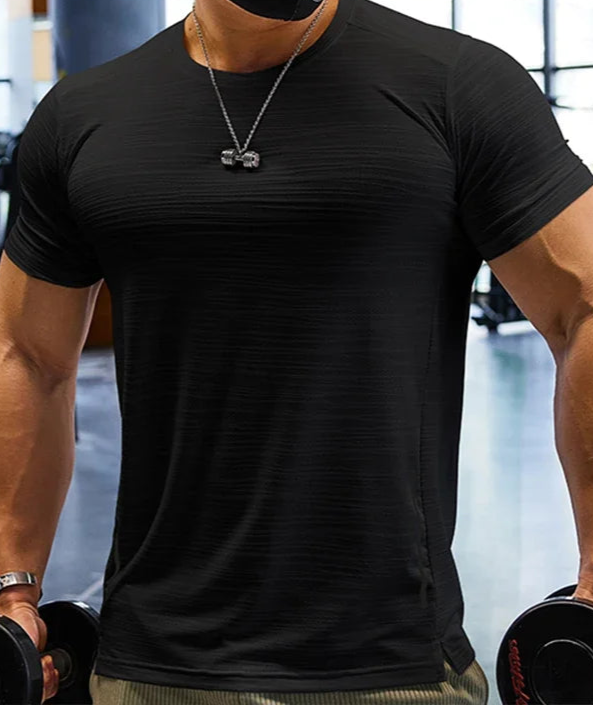 Plain performance tee designed to support movement and daily exercise