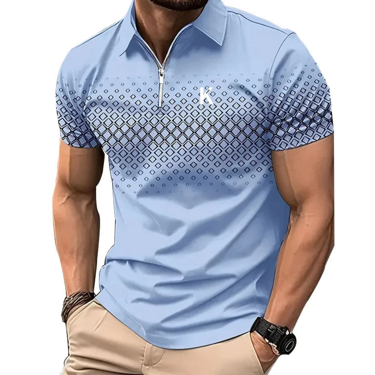 Men’s quick-dry polyester polo shirt with short sleeves