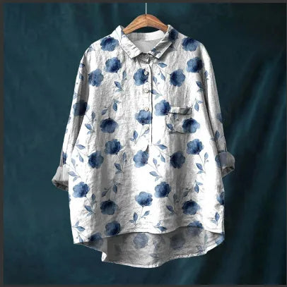 Autumn Floral Long Sleeve Collared Shirt