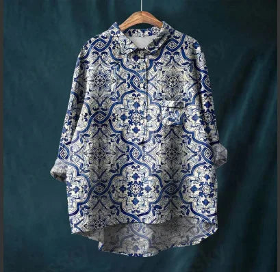 Autumn Floral Long Sleeve Collared Shirt