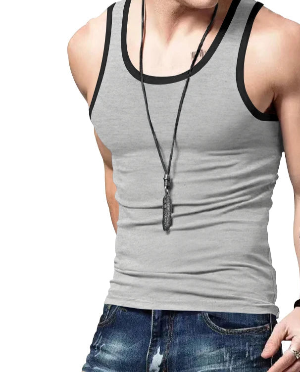 Men’s moisture-wicking polyester sleeveless fitness vest