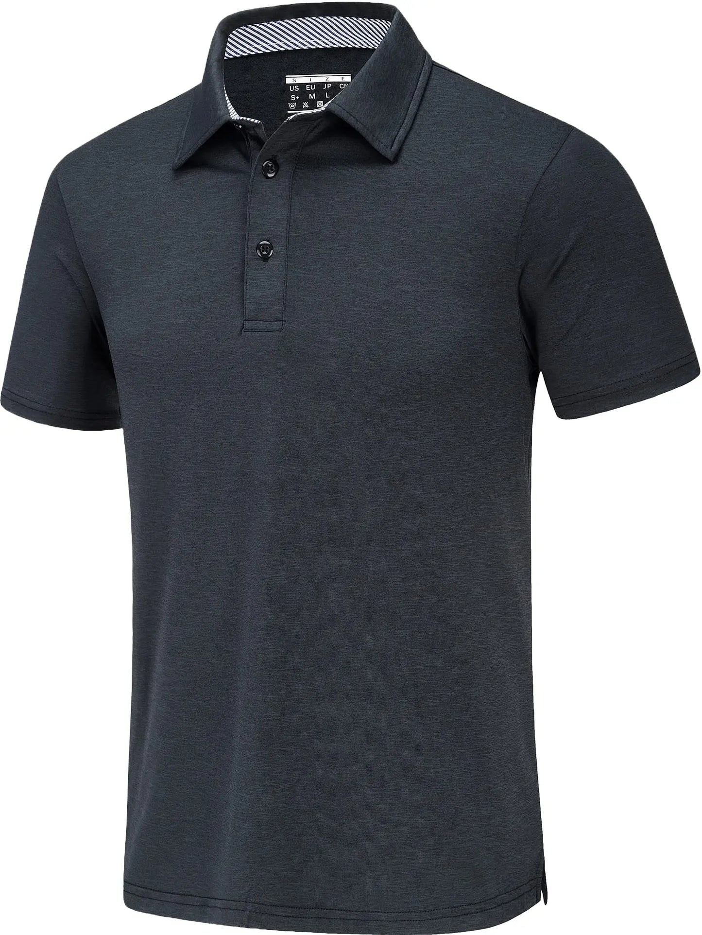 Summer casual polo shirt with soft stand collar and short sleeves