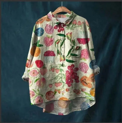 Autumn Floral Long Sleeve Collared Shirt