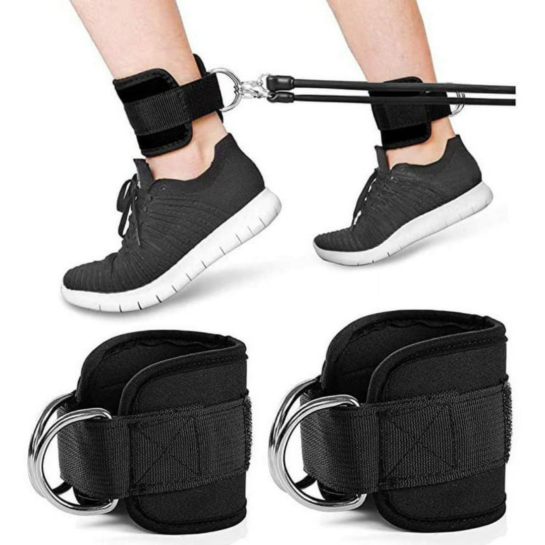 Durable ankle strap for weight training, leg workouts, and martial arts.