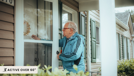Couple asking neighbors questions about the area