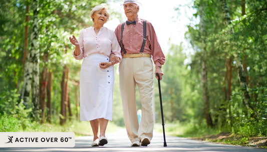 couple walking in the forest