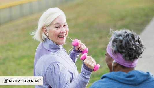 senior exercising at the park