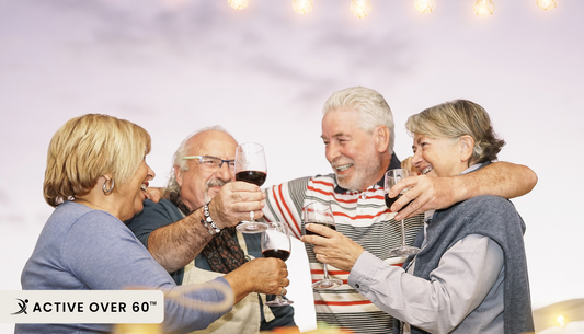 A group of elders drinking wine