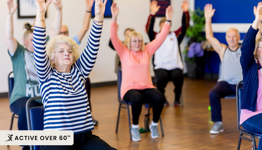 a group of seniors exercising 