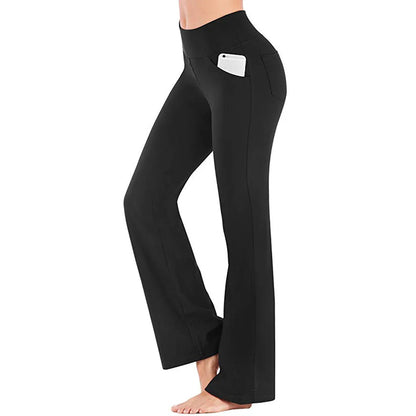 Black pants with a pocket on a white background