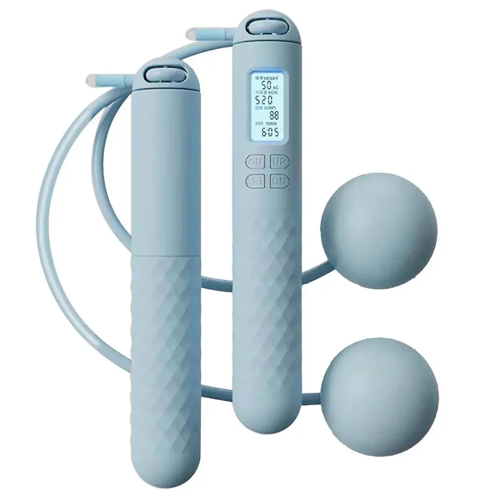 Adjustable cordless jump rope for fitness training in small spaces.

