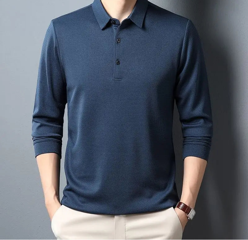Comfortable men’s polo shirt designed for active seniors