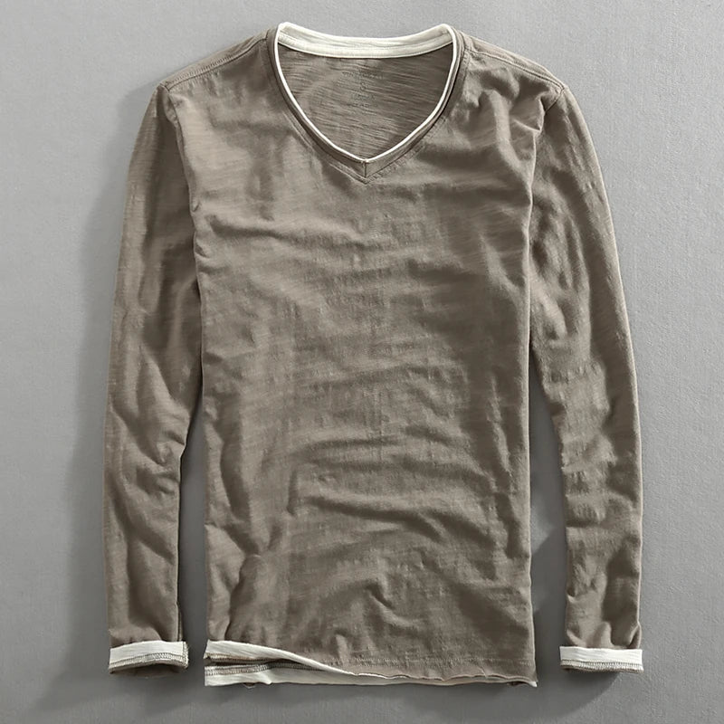 Casual long sleeve shirt made with breathable bamboo cotton fabric