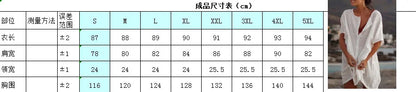 Casual cotton linen top size chart.