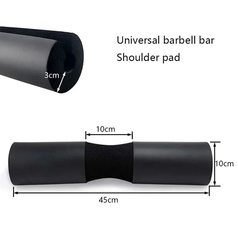 Compact foam pad for added comfort in strength training.