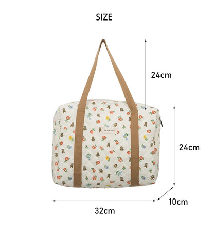Floral cotton shoulder bag for seniors, perfect for everyday use in size