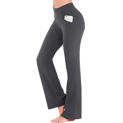 Dark gray pants with a pocket on a white background