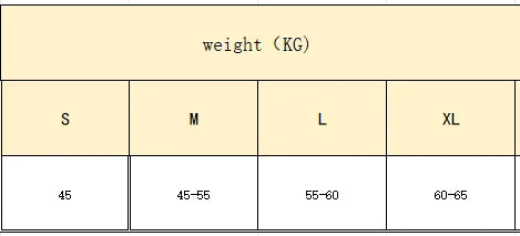 Size chart
