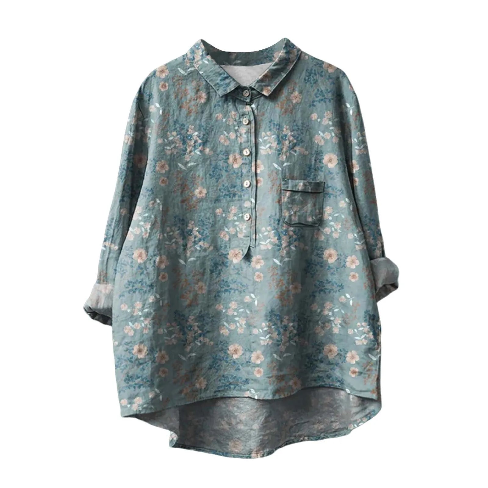Floral patterned shirt on a white background