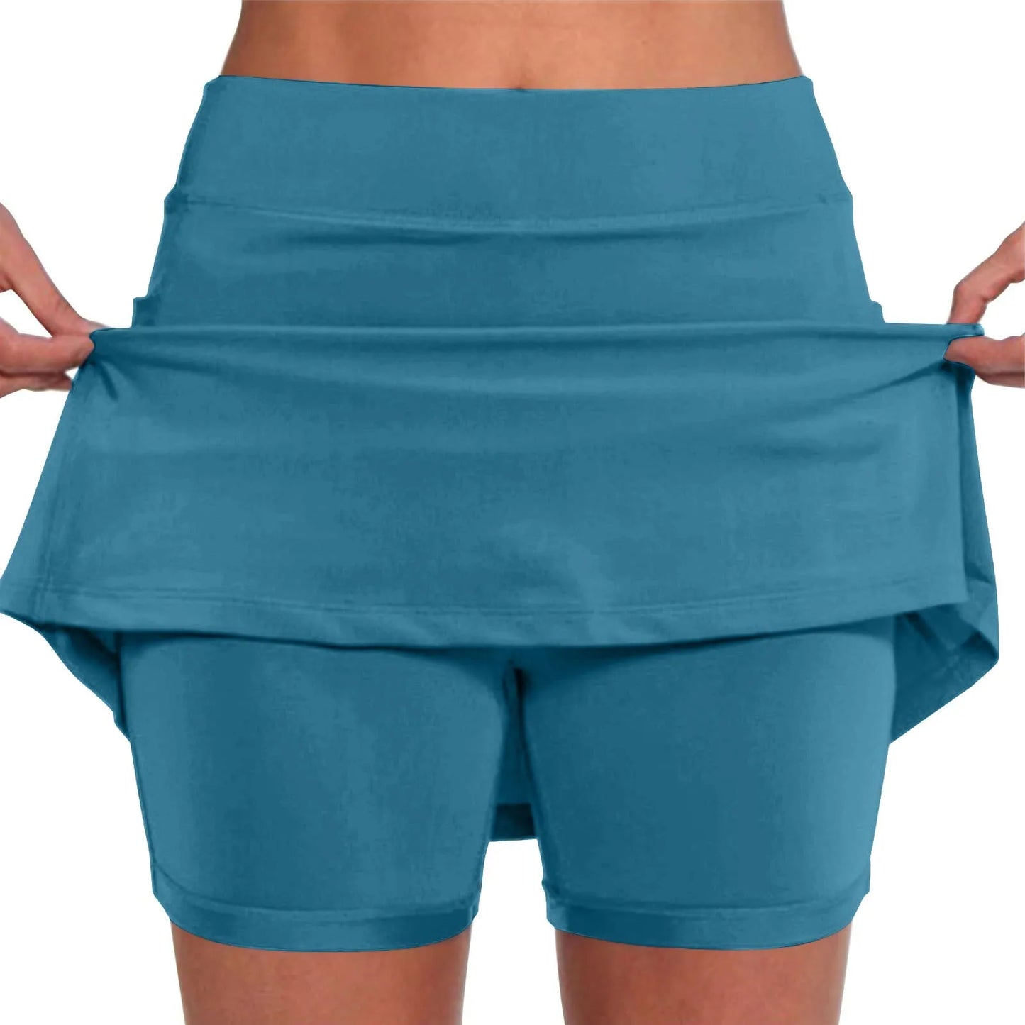 Solid color yoga shorts featuring lightweight, flexible construction with a supportive waistband.