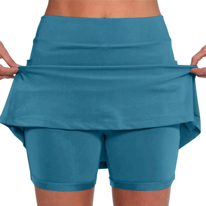Solid color yoga shorts featuring lightweight, flexible construction with a supportive waistband.