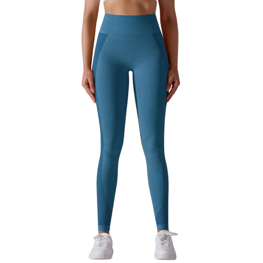 High-waist breathable nylon yoga leggings offering a secure fit and moisture-wicking fabric, perfect for active seniors
